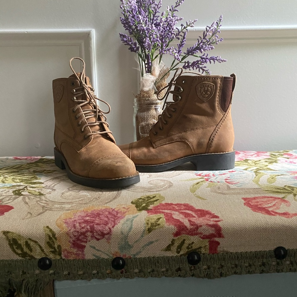 Ariat Brown Suede Lace Up Paddock Boots